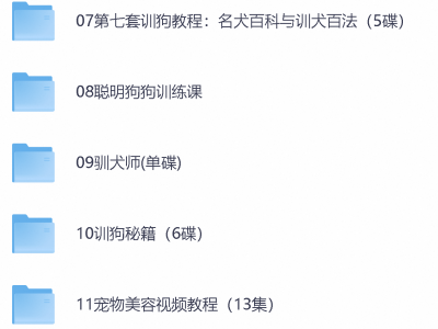 宠物美容视频教程/名犬百科与训犬百法有视频